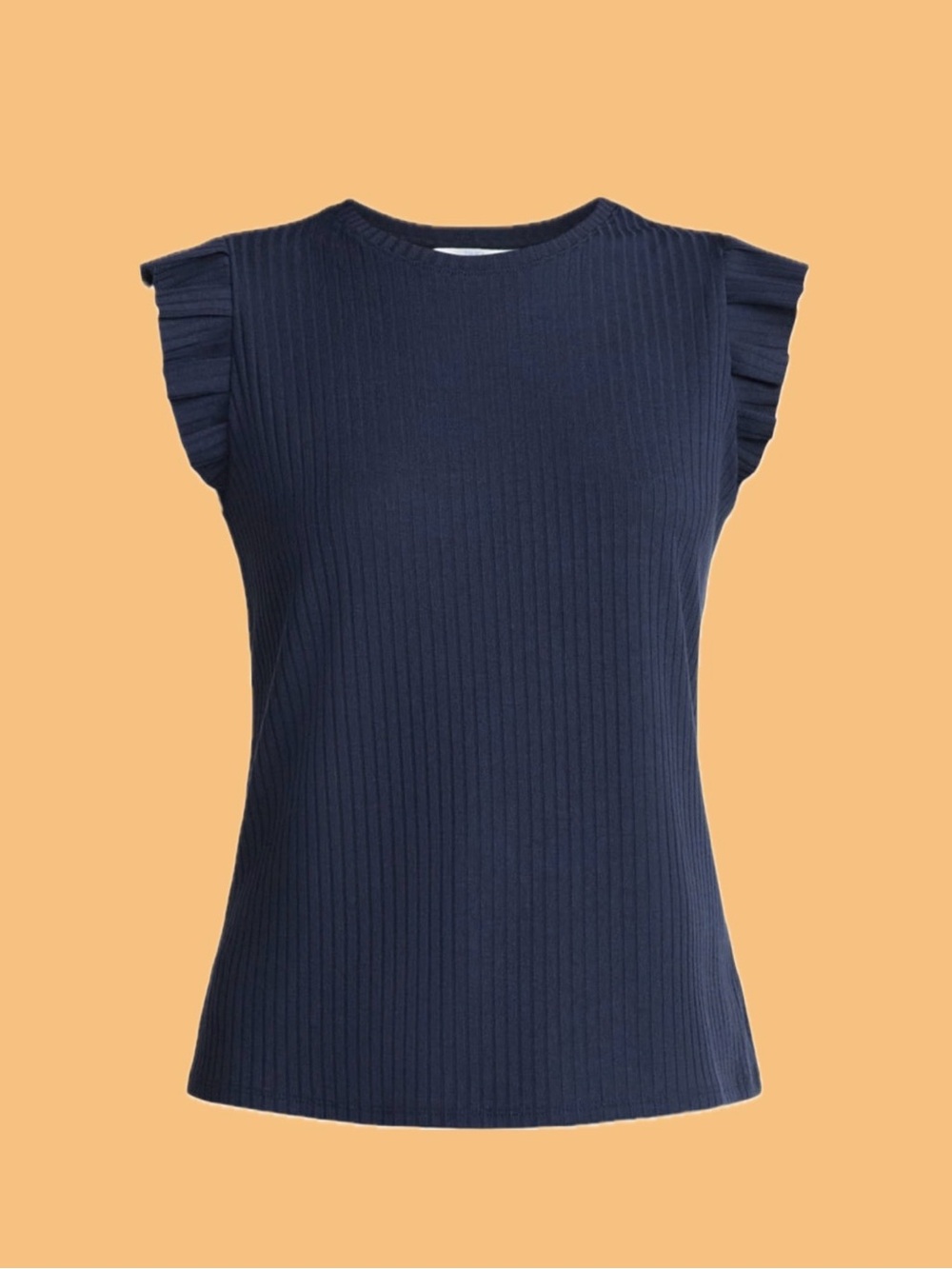 Women's Rib Ruffle Sleeve Top NWOT